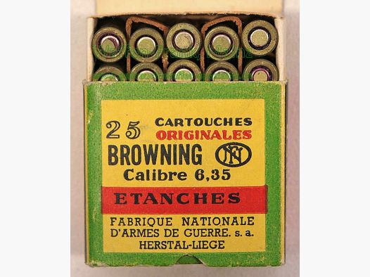 FN Fabrique Nationale Liège Pistol cartridges 6.35 mm/.25 ACP