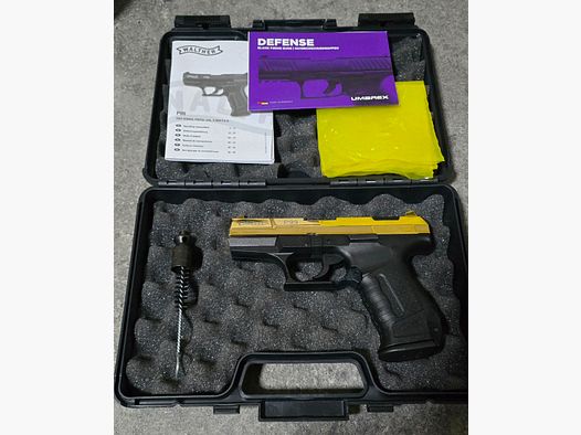Walther P99 Gold blank firing 9mm PAK 24 karat gold-plated
