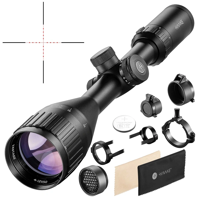 Visor Hawke Vantage 4-12x50 AO IR Mil Dot, tubo de 1", sin montura, imagen 37 de 38