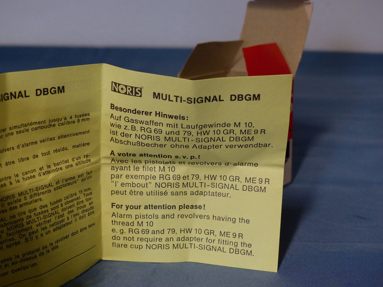 Rewolwer gazowy z hukowym wystrzałem adapter Noris Multi-Signal DBGM OVP vintage