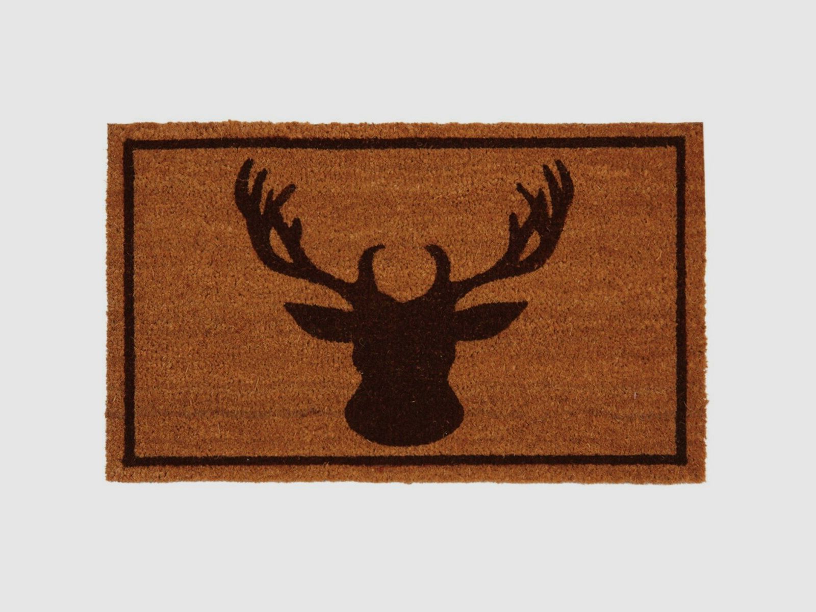 Lovergreen Outdoor Motiv Kokosnuss Fußmatte brauner Hirschkopf