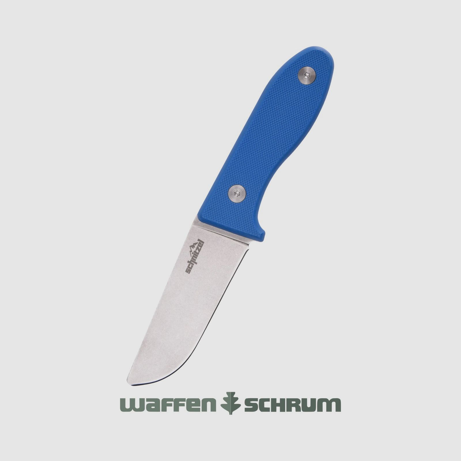 Schnitzel Kindermesser UNU blau rostfreier 8Cr13Mov-Stahl mit Stonewash-Finish Inkl. Scheide aus Kydex (schwarz)