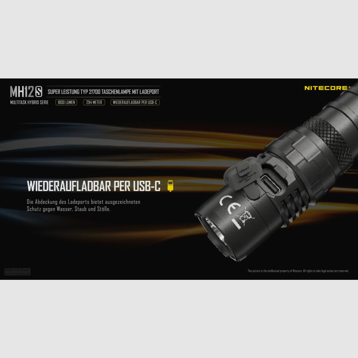 Nitecore MH12S Taschenlampe 1800 Lumen