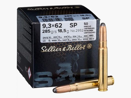 Sellier & Bellot SP 285grs A50 9,3x62