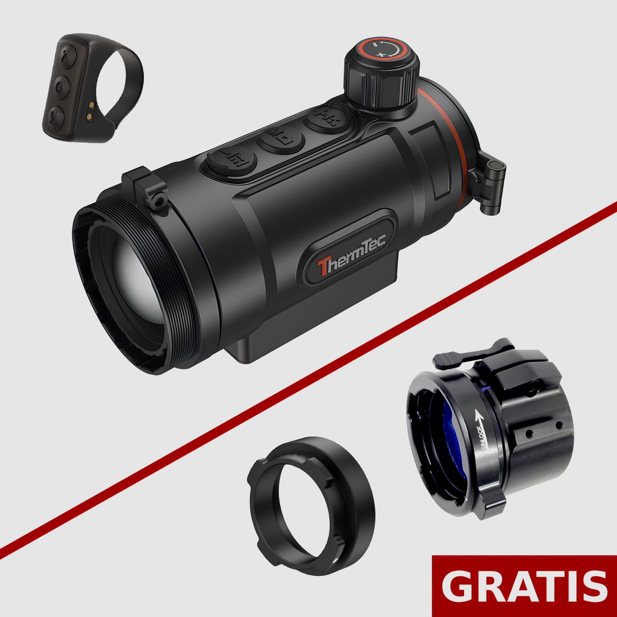 ThermTec HUNT 335 Wärmebild-Vorsatzgerät - Lieferumfang ohne Adapter 35 mm
