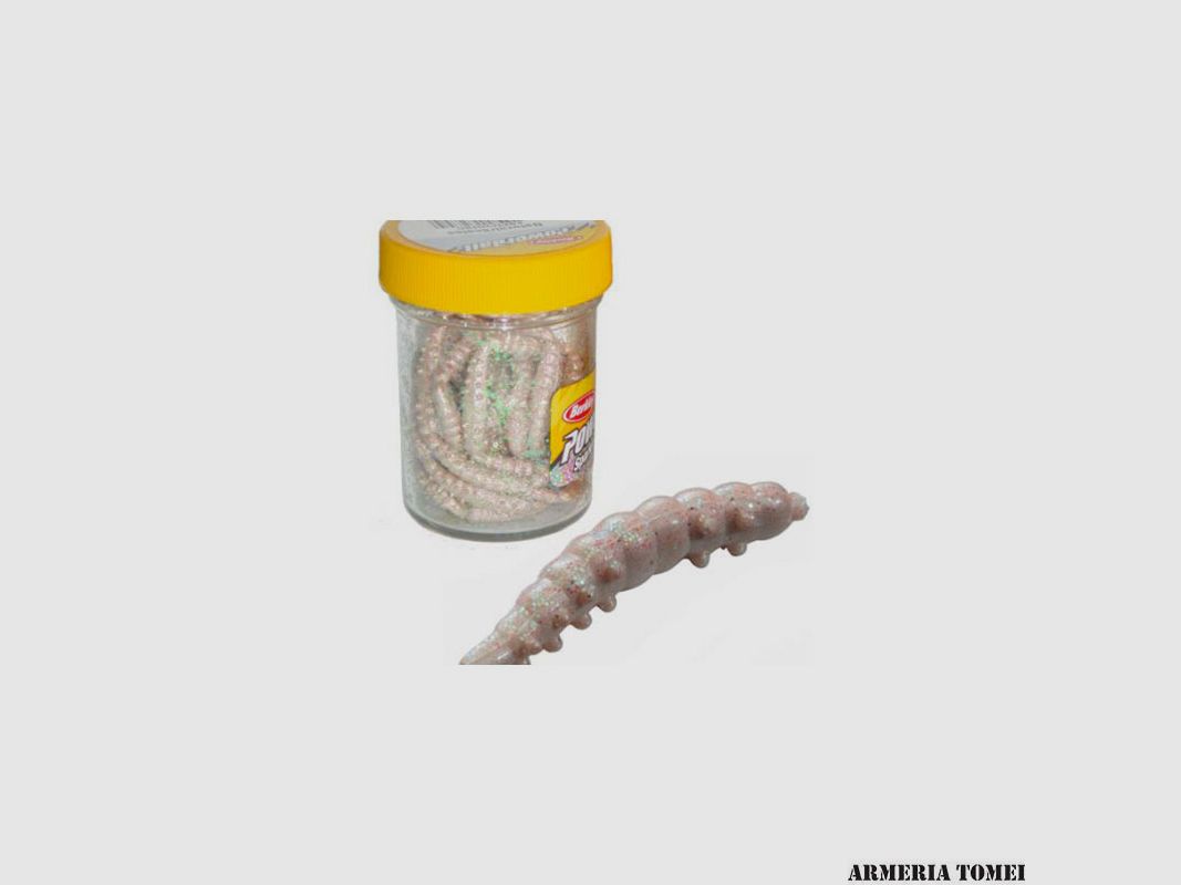 BERKLEY – POWERBAIT SPARKLE HONEY WORM Natur/Skalen (55 Stk)