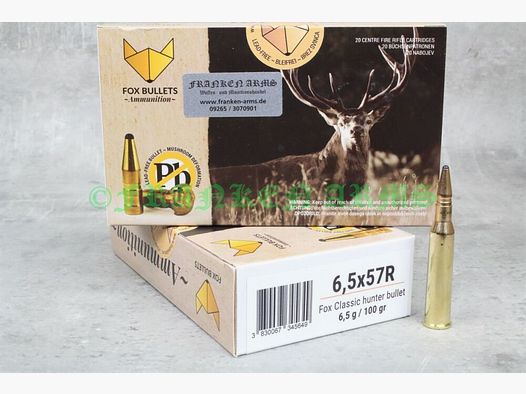 FOX Bullets Classic Hunter 6,5x57R 100gr. 6,5g 20 piezas Precios por cantidad