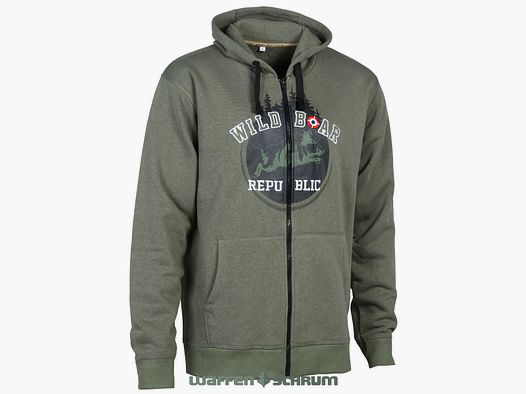 Percussion Sweatshirt mit Zip Republic khaki