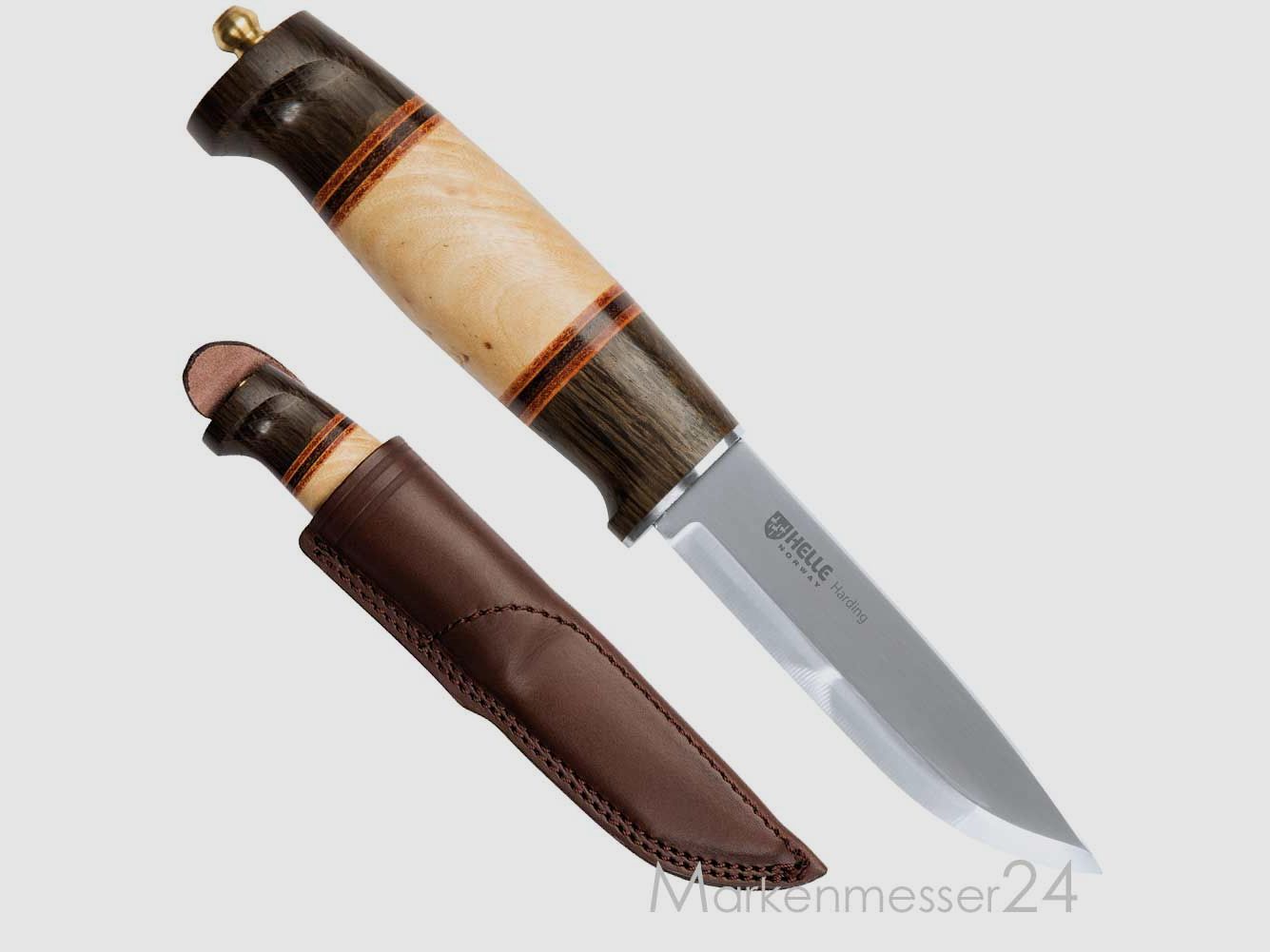 Helle Outdoormesser,Modell 99 Harding,Palisander Birkenholz,Lederscheide