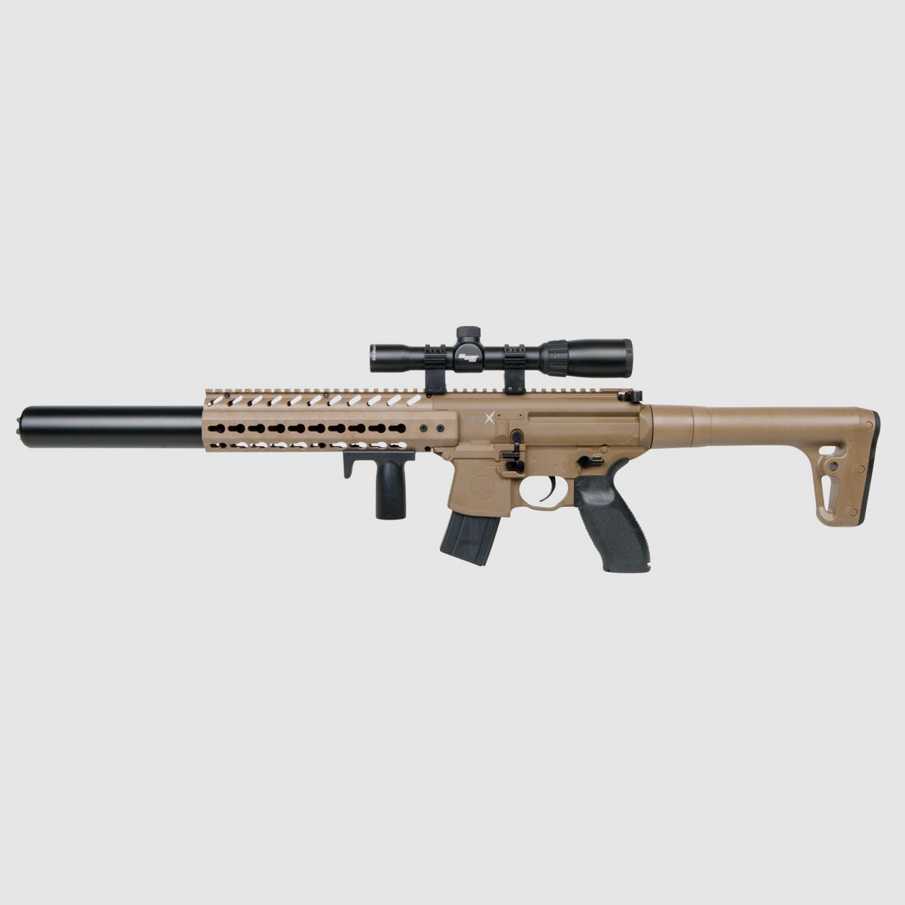 CO2 Gewehr Sig Sauer MCX Dark Earth, inklusive original Sig Sauer Zielfernrohr 1-4x24, Kaliber 4,5 mm Diabolo (P18)