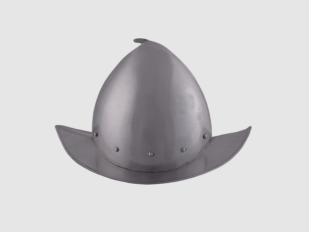 Spitzer Morion Helm mit Lederinlet