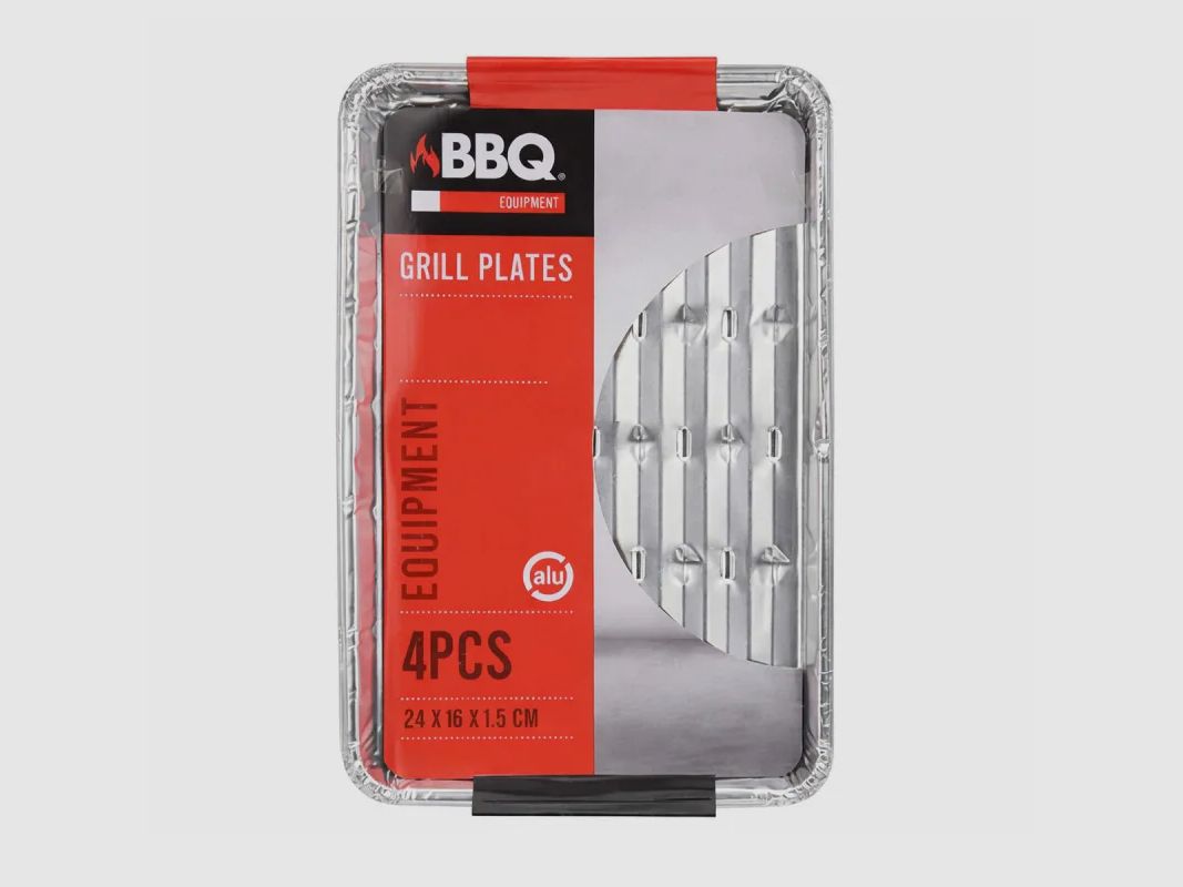 Set aus 4 Aluminiumtabletts für Grill - 24x16x1,5 cm, Bild 4 von 7
