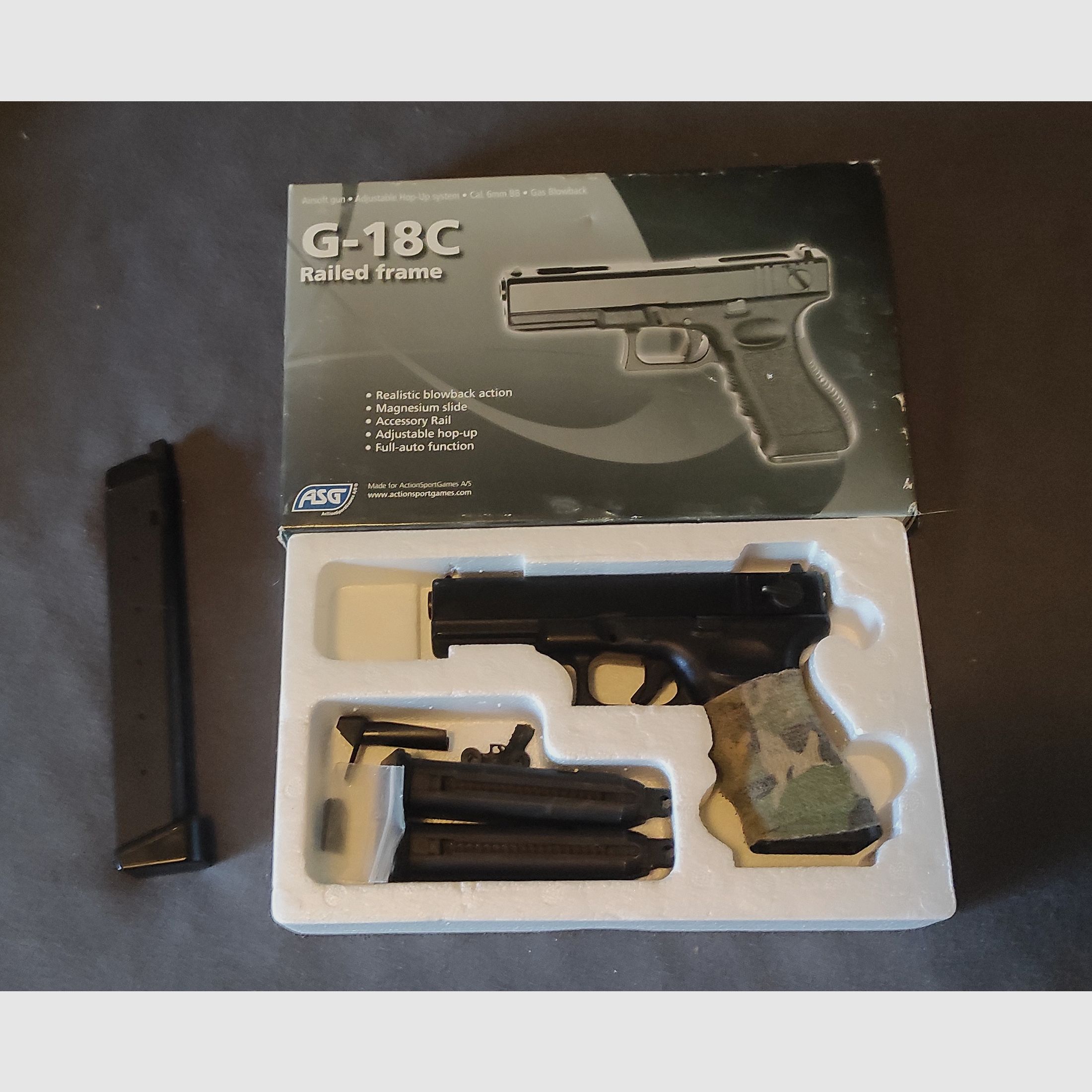 Glock 18C GBB - G18C inkl. Magazinen, Roni Kit und Visier 