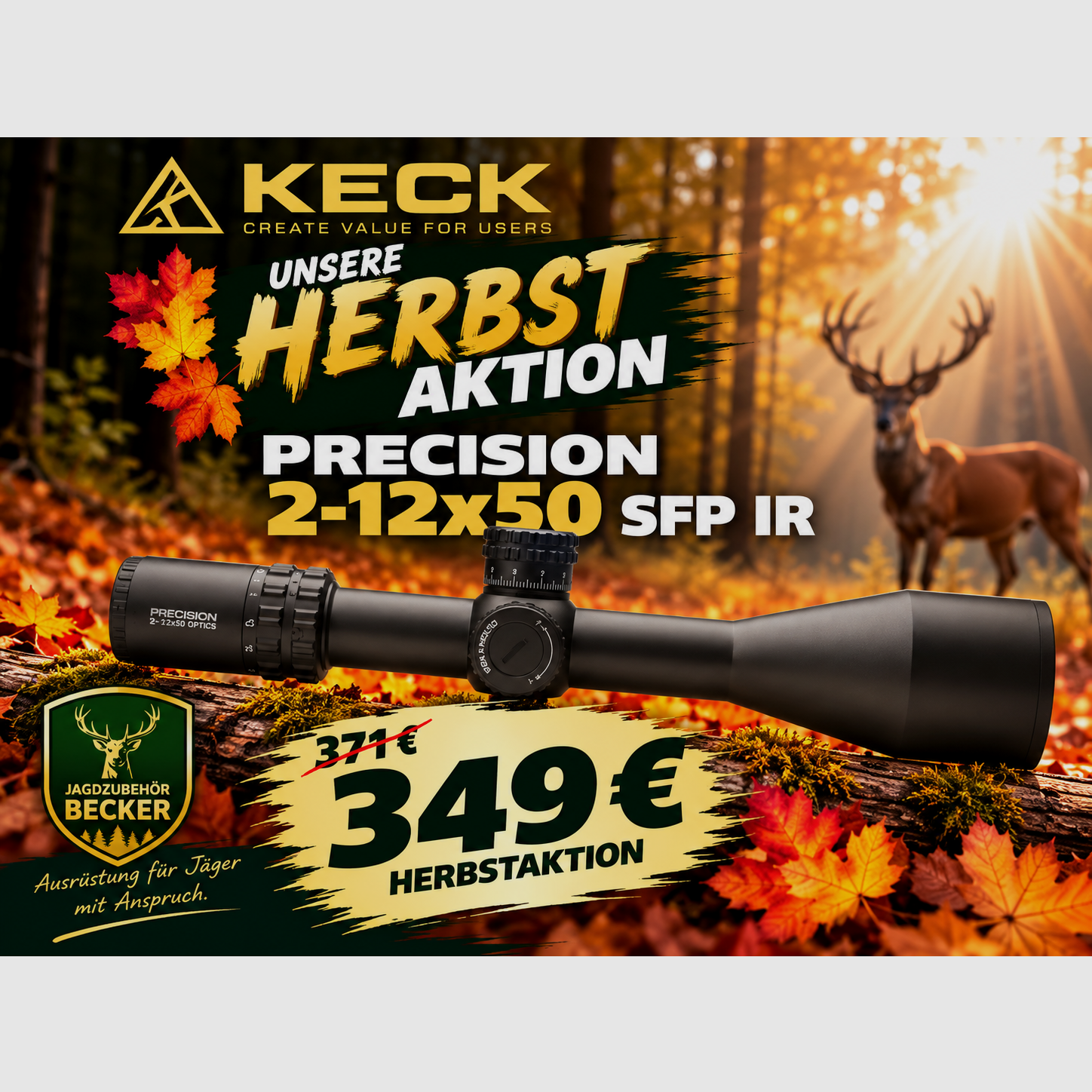 KECK Optics Precision 2–12×50 SFP IR – promocja jesienna, zdjęcie 1 z 3