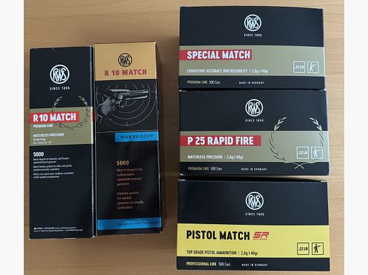 RWS Special Match, P25 Rapid Fire, R10 Match