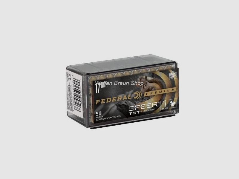 Varmint & Predator Speer TNT, 17 HMR, 17 Grain, Speer TNT Jacketed Hollow Point, 2530 fps