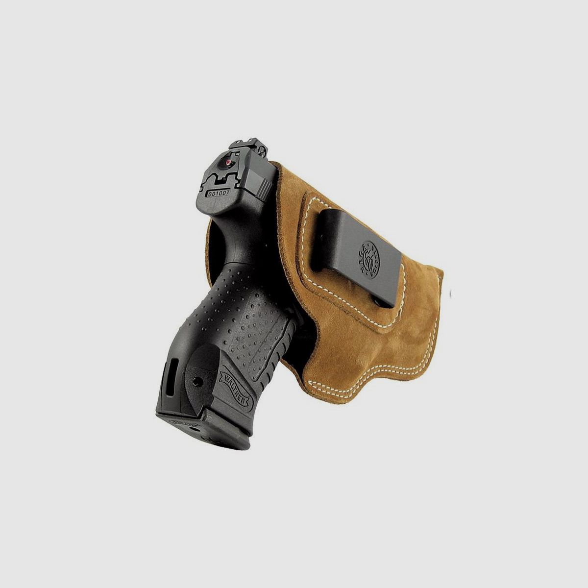 Innenbundholster aus Wildleder Walther P22/P22Q,Glock 43/43X,Sig Sauer P230/232,Colt Commander,S&W 6904/6906,Zoraki 914