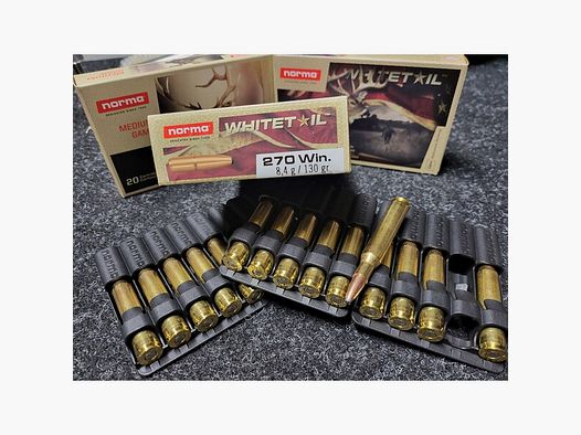 Jagdkugelpatronen .270 Win Norma White Tail 130grs je 20 Stück