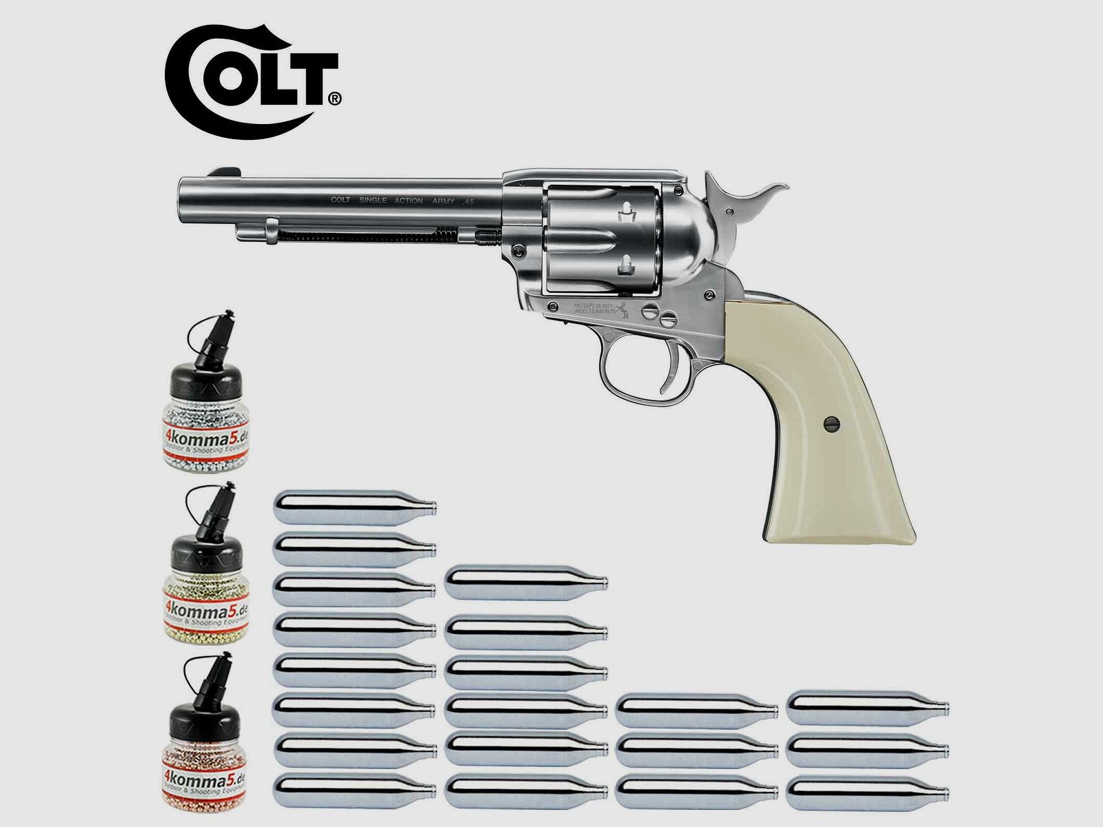 Superset Colt Single Action Army® 45 nickel Co2-Revolver Kaliber 4,5 mm BB (P18)