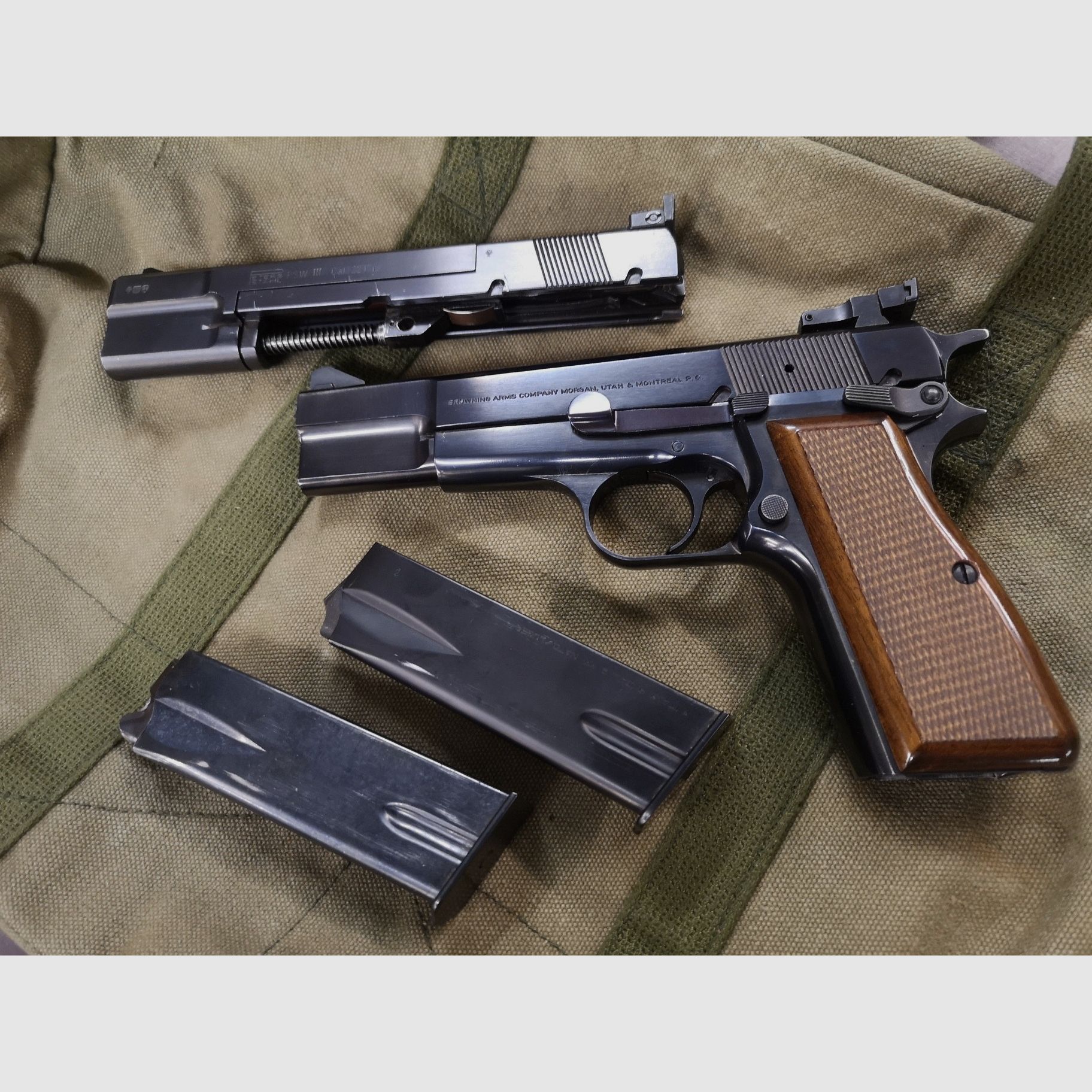 Browning High Power 9mm Para mit WS Peters Stahl PSWIII .22lr