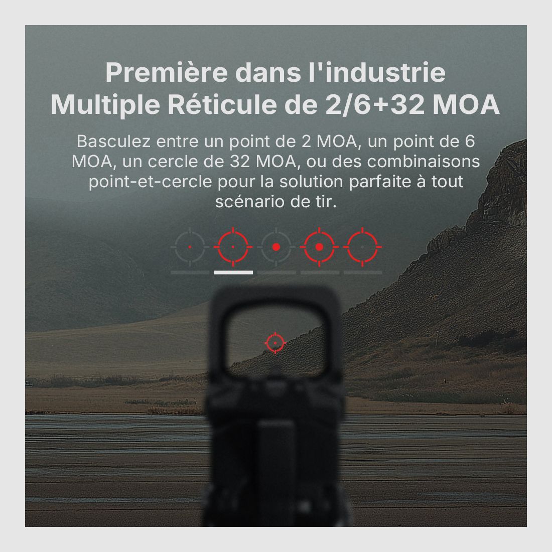Osight XR Gesloten Optiek RMR Afdruk & Multi-Reticles 2/6 MOA Punt & 32 MOA Cirkel, afbeelding 4 van 16