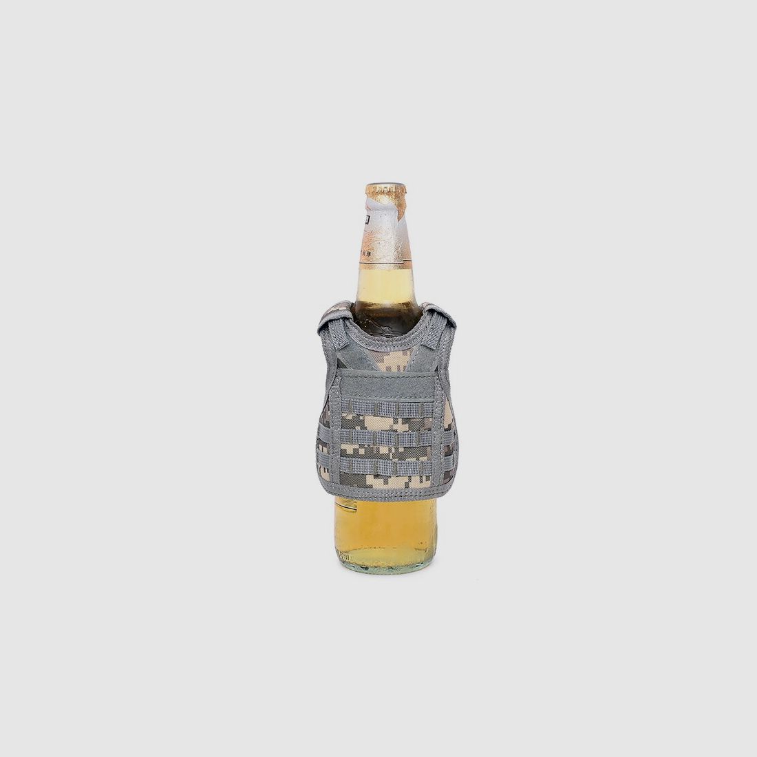 Mini Schutzweste für Bierflasche / Weinflasche / Thermosflasche - Digital ACU