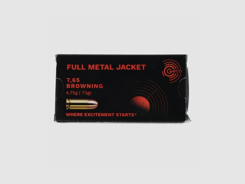 GECO Full Metal Jacket 73gr 7.65Browning