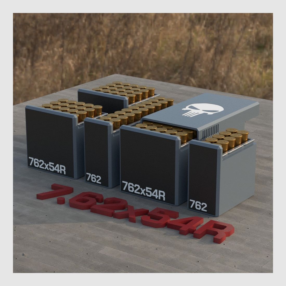 Filamelt scatola per munizioni / Scatola per munizioni 7.62x54R - scatola per cartucce per 50 colpi, Made in Germany