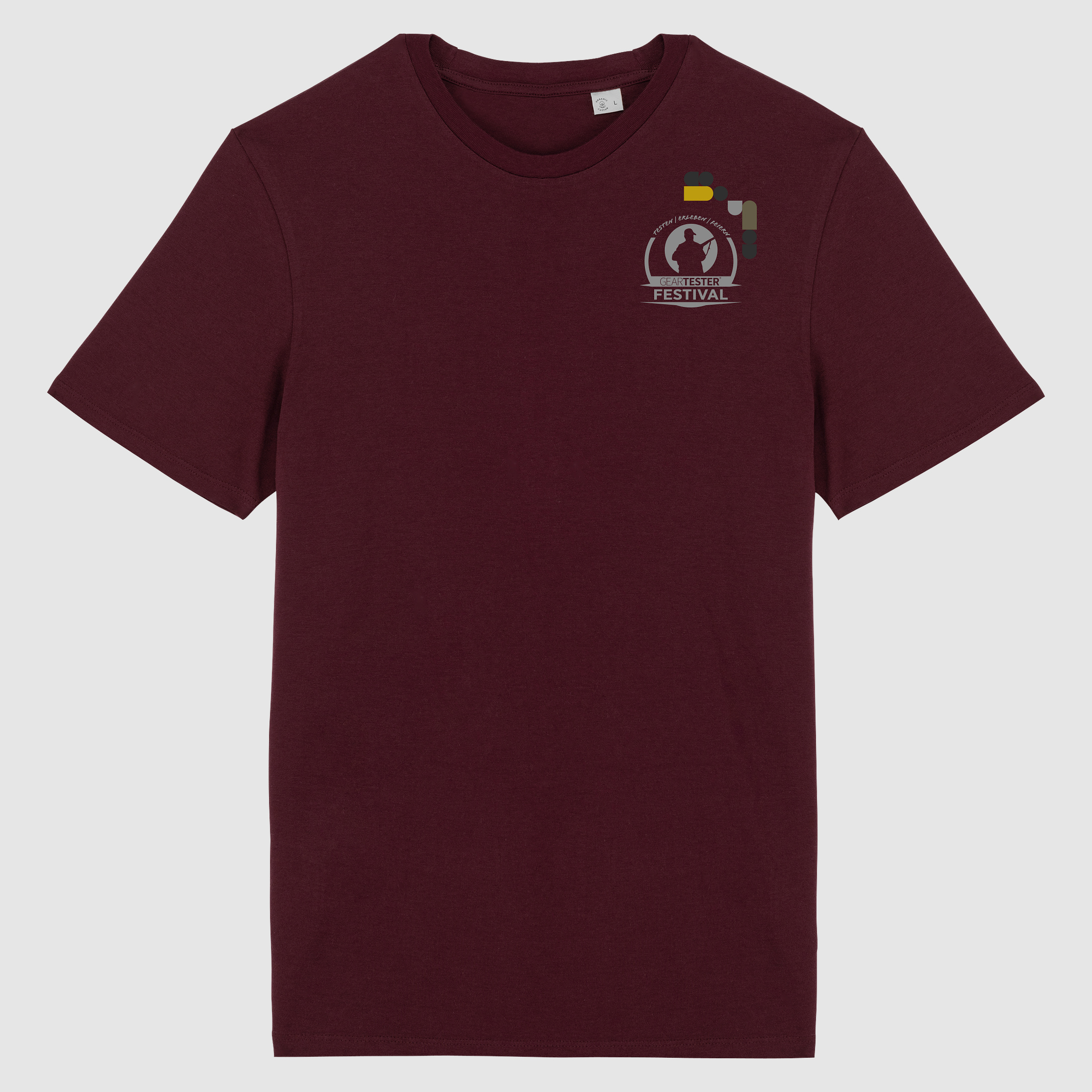 Geartester Festival Bio T-Shirt, piccolo logo