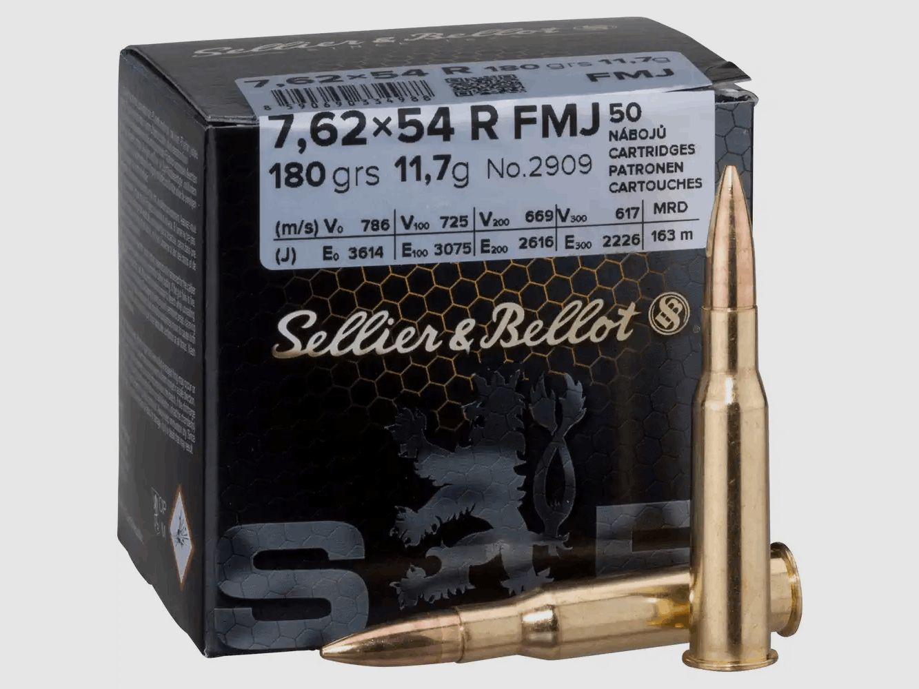 Sellier & Bellot 7,62×54 R Vollmantel 11,7g/180grs 50Stk