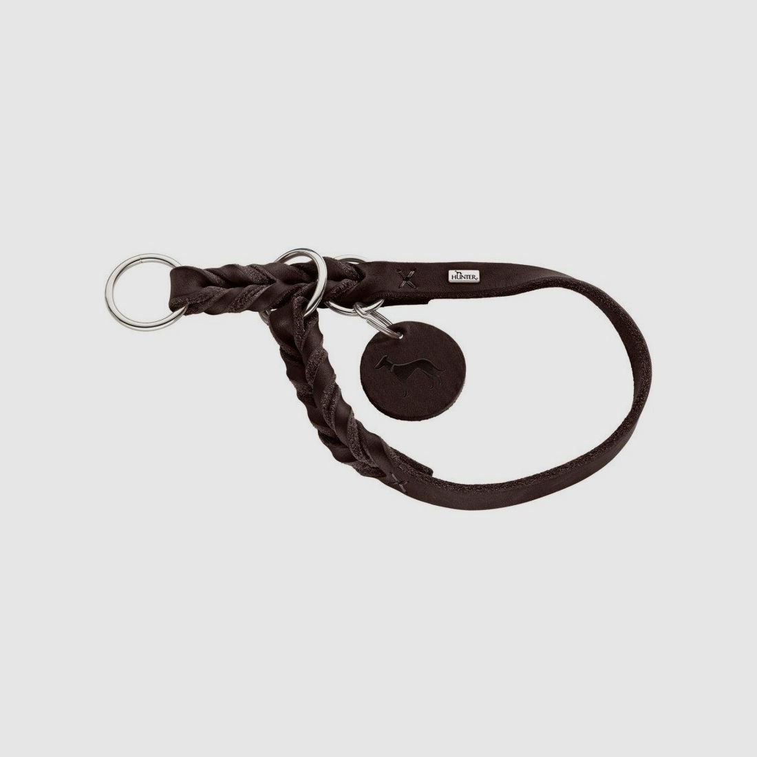 Hunter Dressurhalsung Solic Education Leder Dunkelbraun