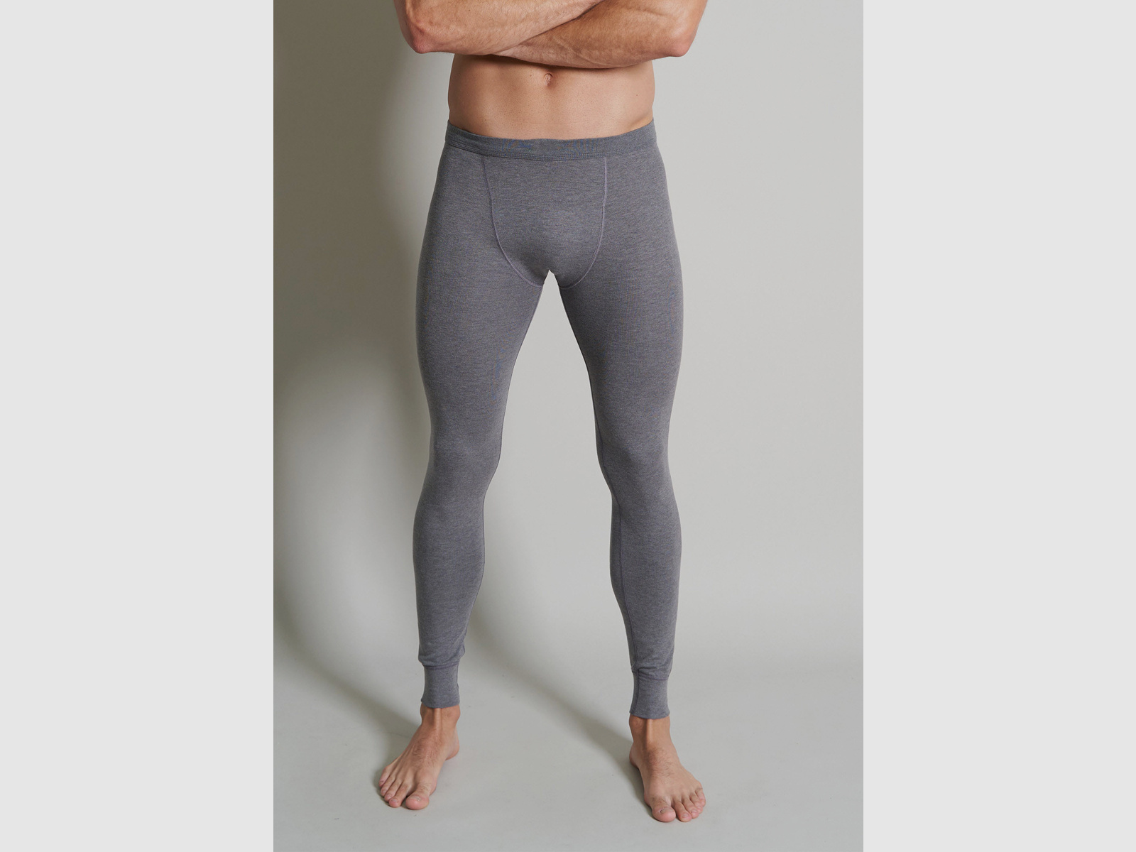 CECEBA Thermo Sport Unterhose Long Grau Dunkel Melange