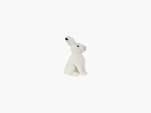 PELUCHE LIÈVRE VARIABLE NATURE DE BRENNE BLANC 28 CM PELAGE D'HIVER