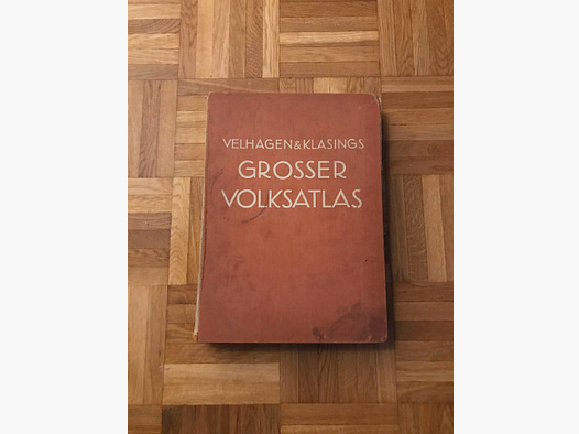 Großer Volksatlas von 1939. Original mit großer Landkarte 