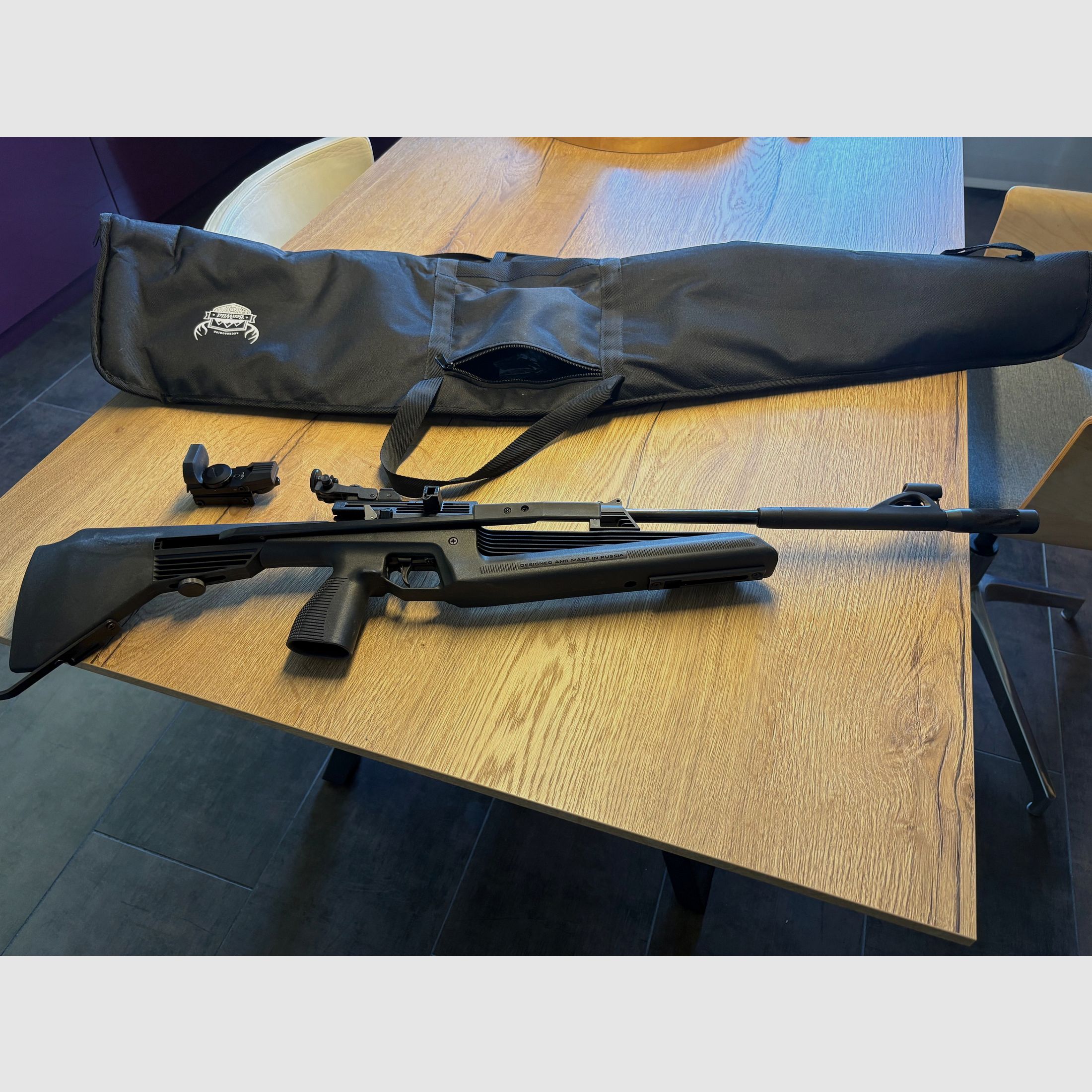 Baikal MP 61 Biathlon calibre 4,5 mm side cocking multi-shot air rifle, image 5 sur 5