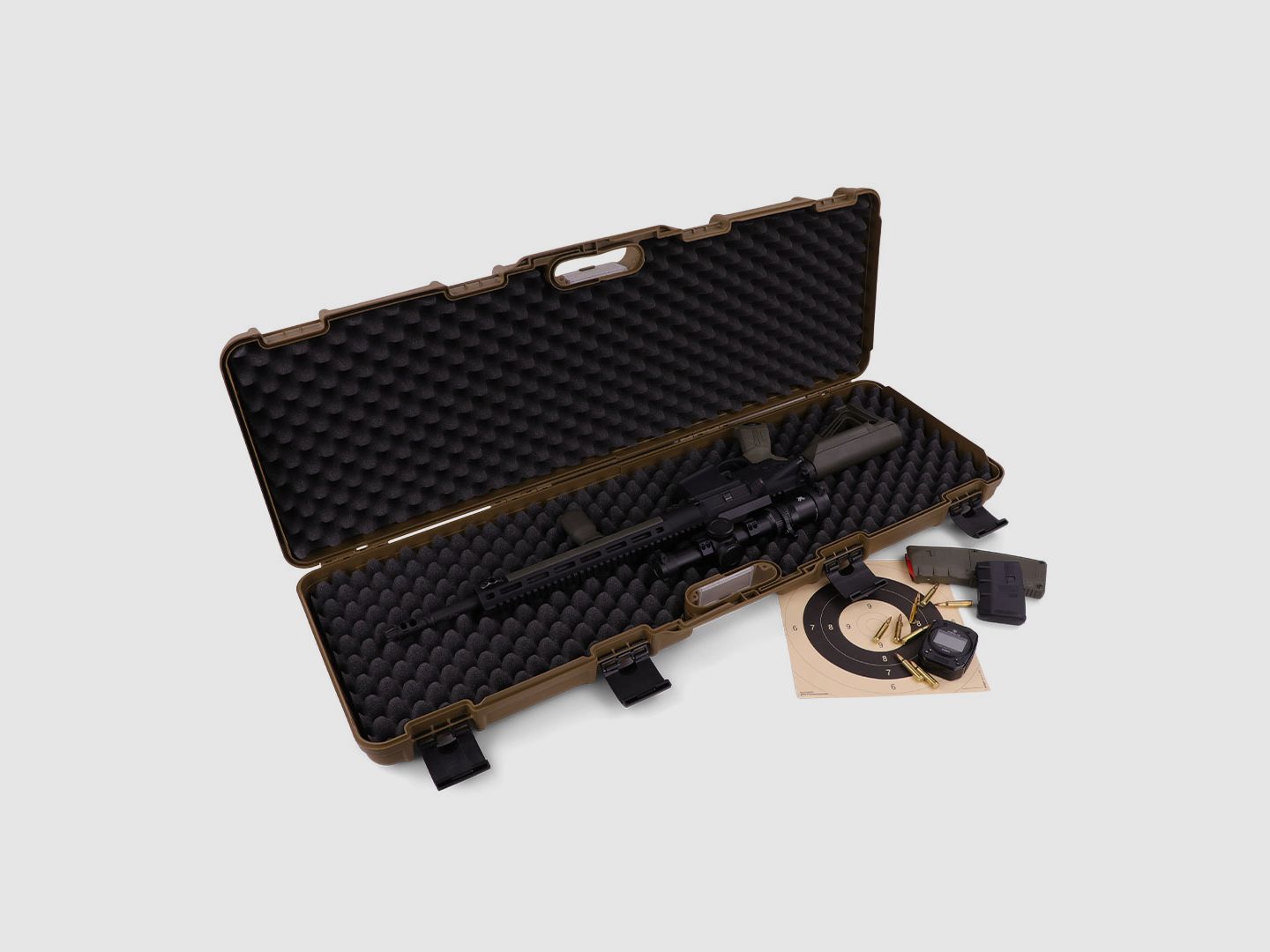 Winter Gewehrkoffer W10 103 cm für 1 Langwaffe – PP Kunststoff, 4 Push-Pull Verschlüsse, Noppen (Coyote)