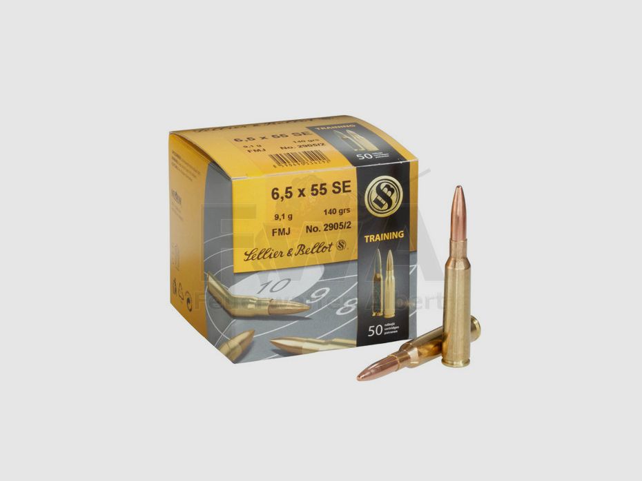 Patronen 6,5 x 55 SE FMJ 8gr/124grs 50 Stück - Sellier & Bellot