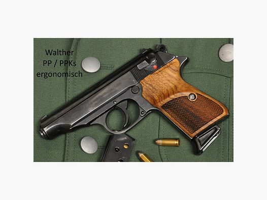 ergonomisch geformte Griffschalen für Walther PP und PPKs (nicht PPK) aus Nussbaum