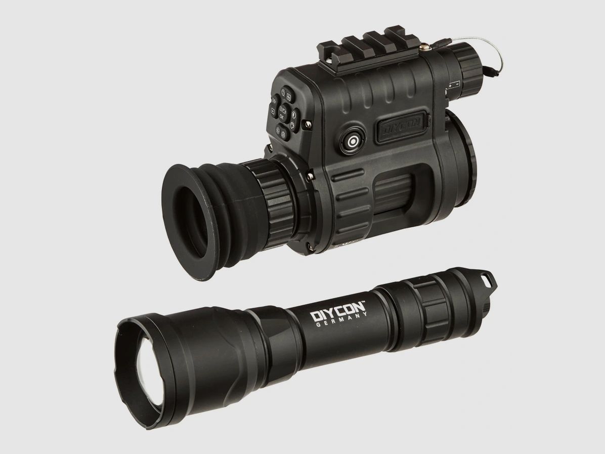 Dual-Use-Nachtsichtgerät DNVC-2 Firefly inkl. IR-LED Aufheller Predator 2 – Set Diycon
