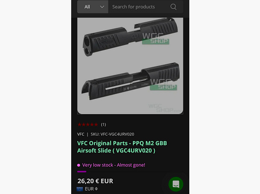 Walther ppq m2 co2 Schlitten 