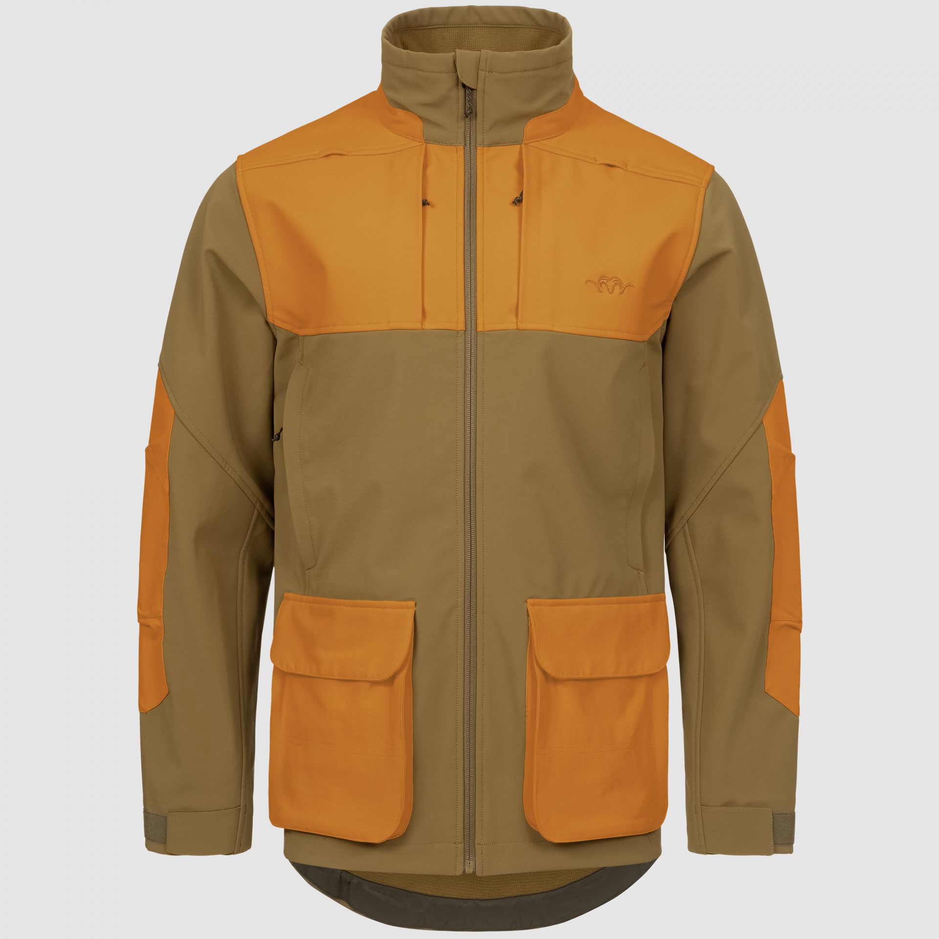 Blaser Herren Tackle Softshell Jacke rubber braun / blaze orange