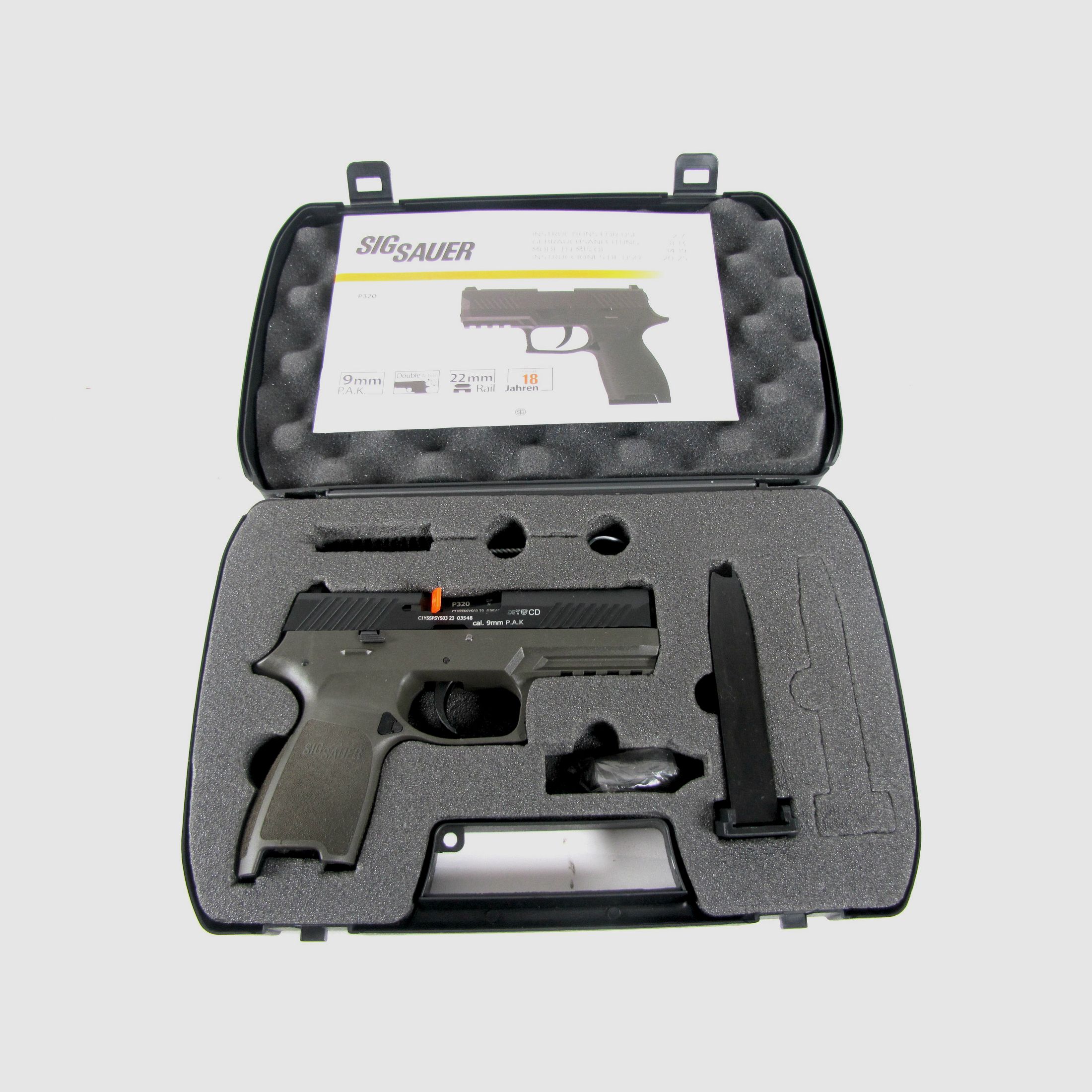 Schreckschuss - Gas Signal Pistole - Sig Sauer P320 - 9 mm P.A.K. Khaki