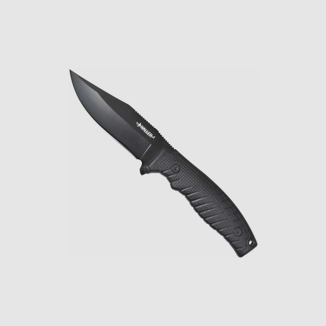Haller kompaktes Outdoormesser schwarz beschichtete 440 Klinge