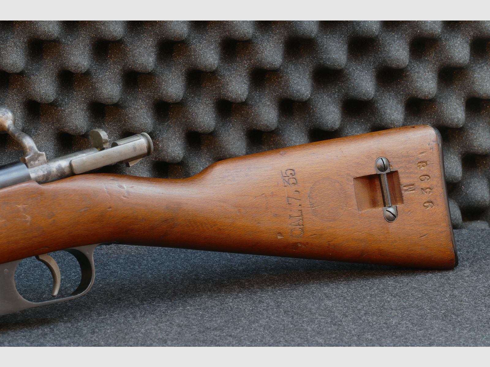 Carcano Mod. 1938 „Fucile Corto“, 7,35Carcano — 1939 — Calcio e sistema con lo stesso numero (fucile corto), ordinanza, collezionista