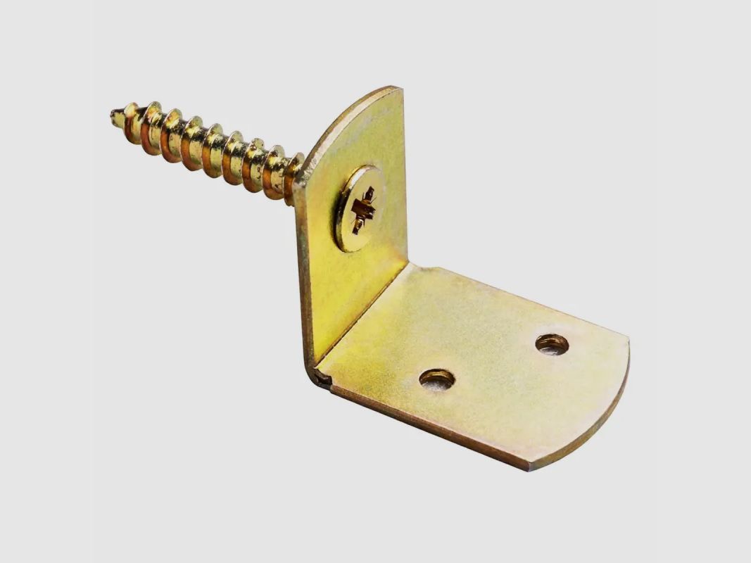 4er-Set Befestigungswinkel für Zaun aus verzinktem Stahl mit 3,8 cm Schrauben, Bild 2 von 4