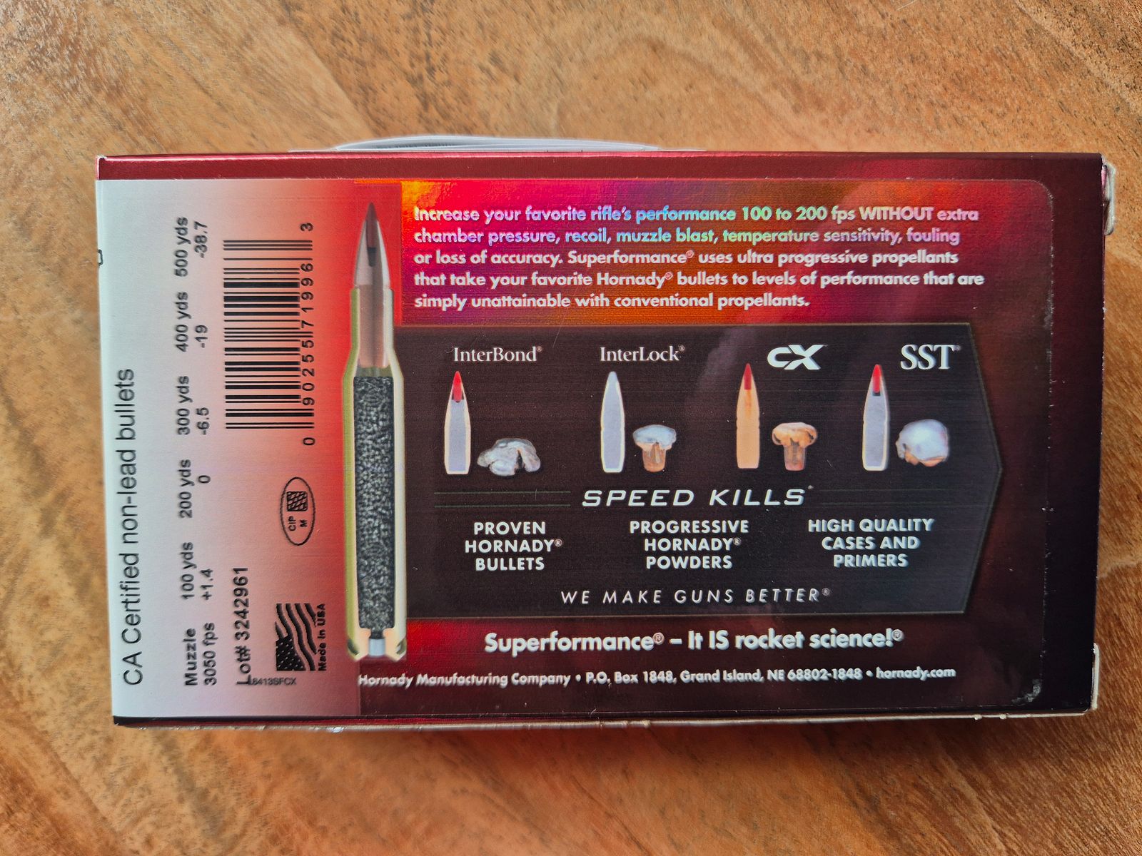 70 colpi Hornady 6,5 Creedmoor Superformance CX 7,8g/120grs