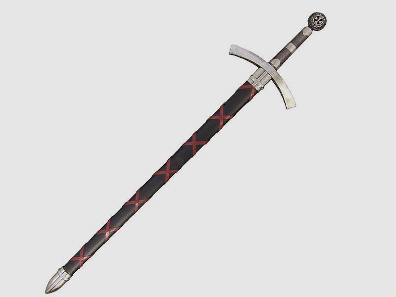 Espada de caballero cruzado con vaina