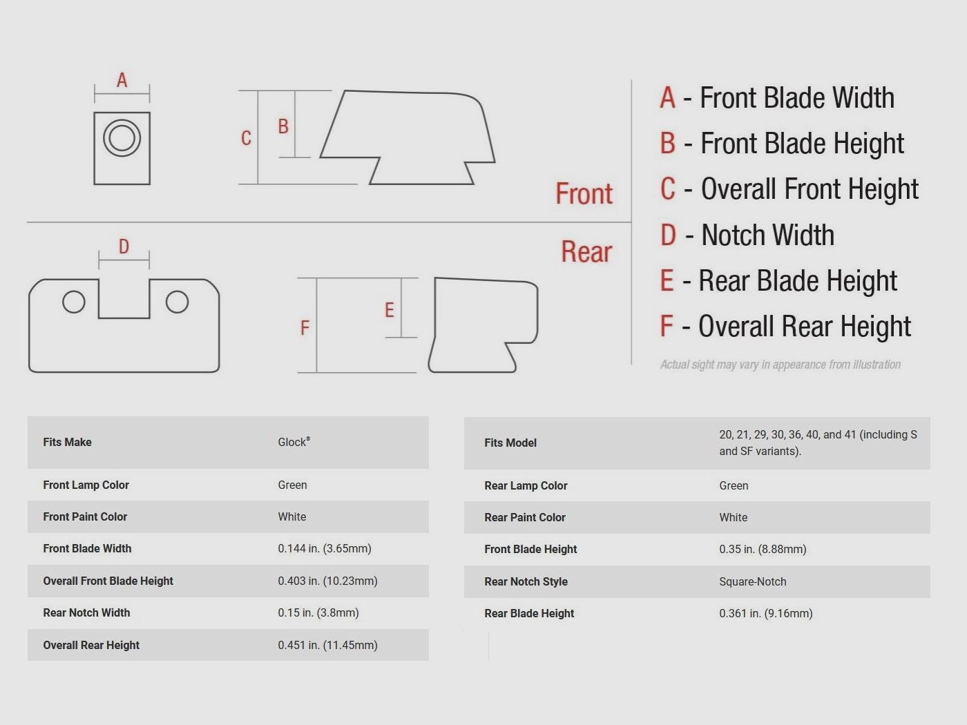 N-Sight B&T Green 3-Dot Glock 20-41, image 3 sur 3