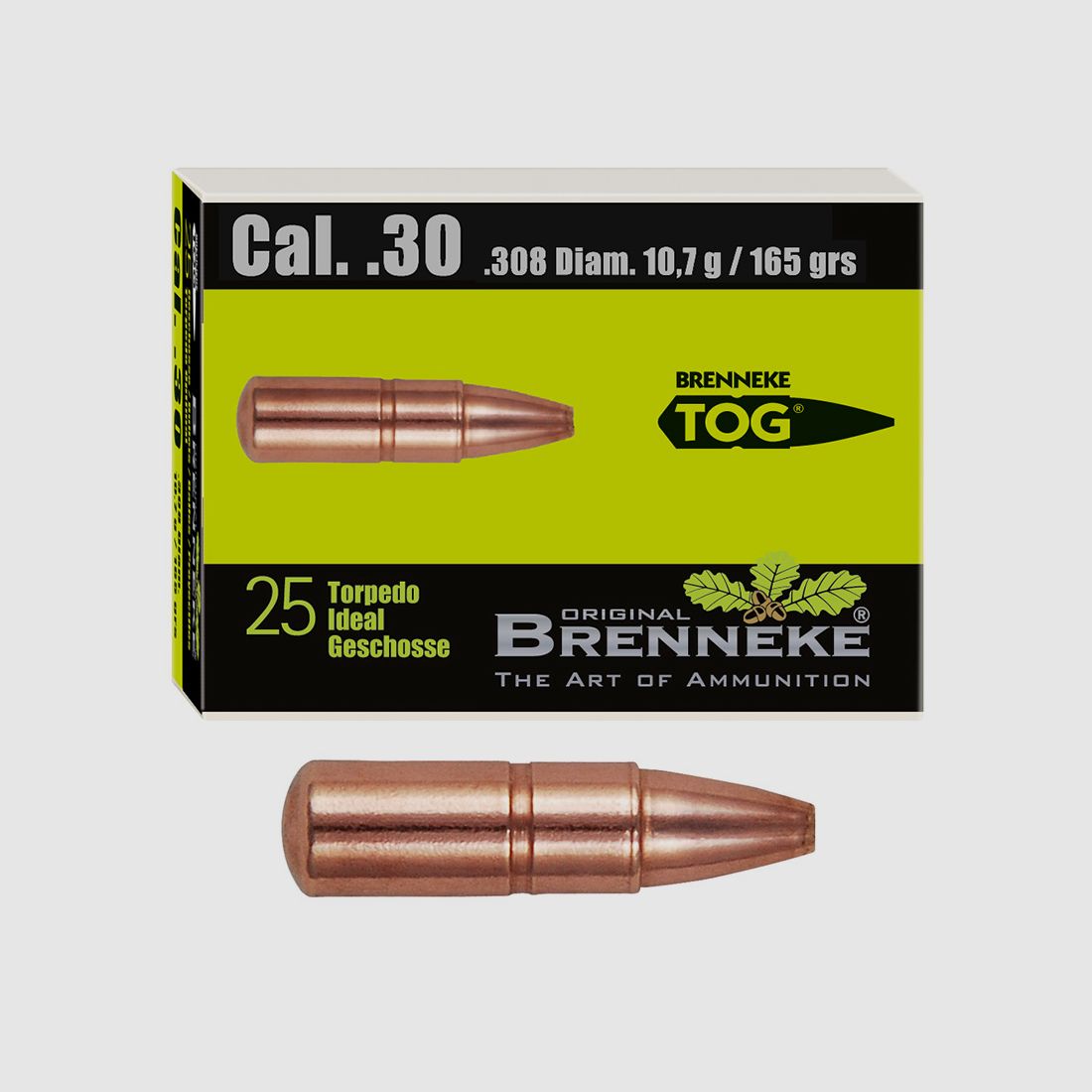 Brenneke Geschoss .30 (.308) TOG 10,7g / 165grs 25 Stück