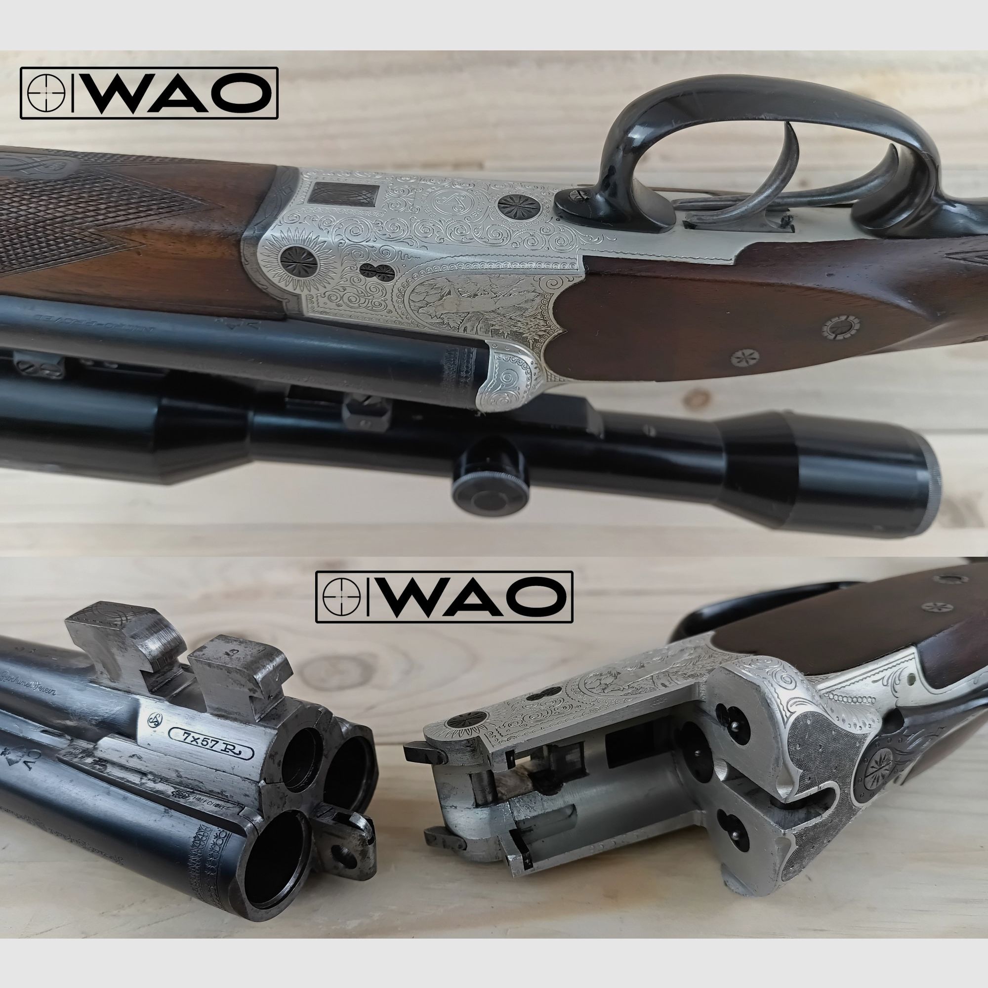 Sauer & Sohn Mod. 3000 Luxus Drilling, Kal.: 7x57R; 16/70 *mit Optik*